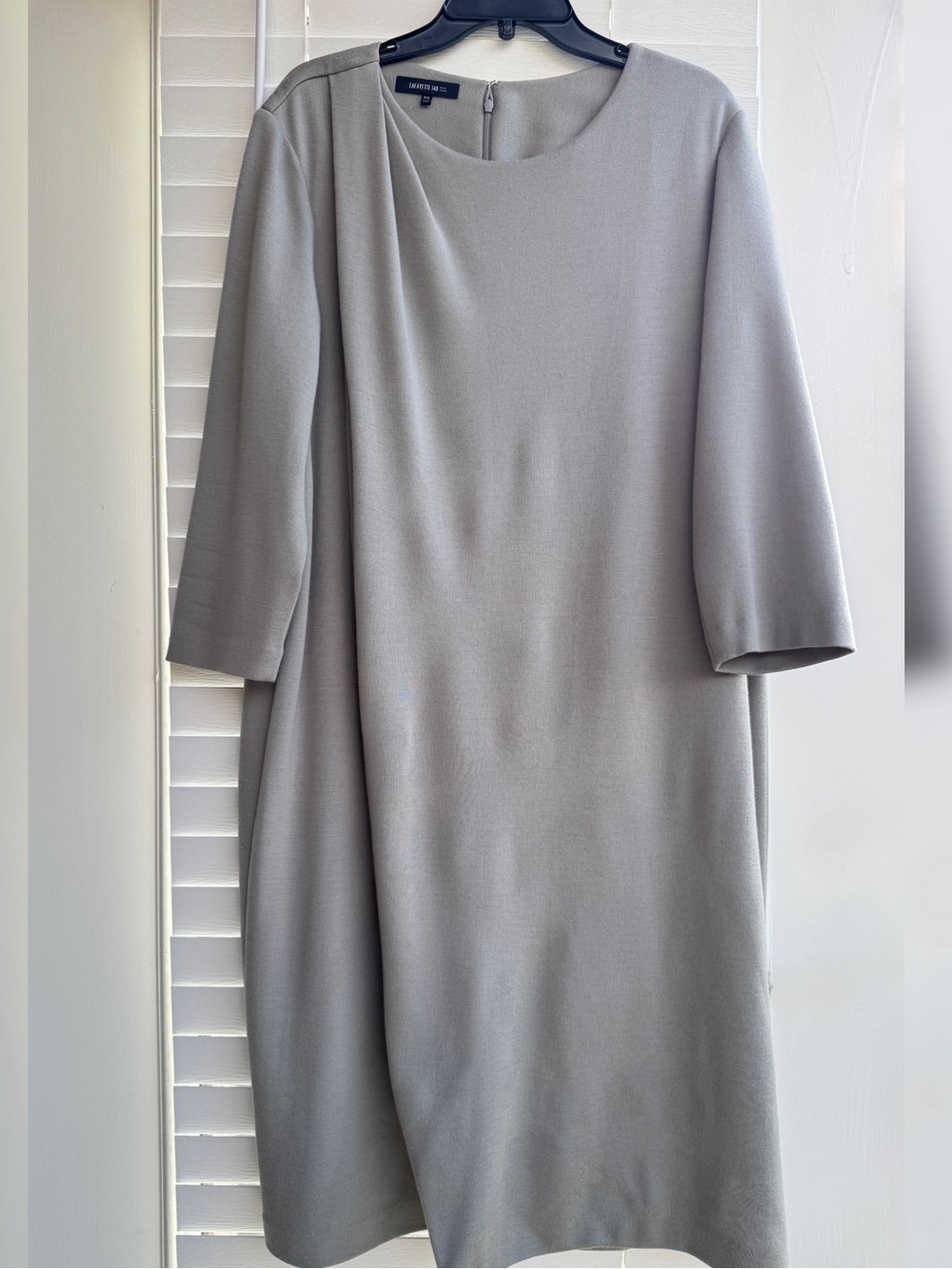 Lafayette 148 NY 100% Virgin Wool Gray Green Minimalist Designer Dress XXL